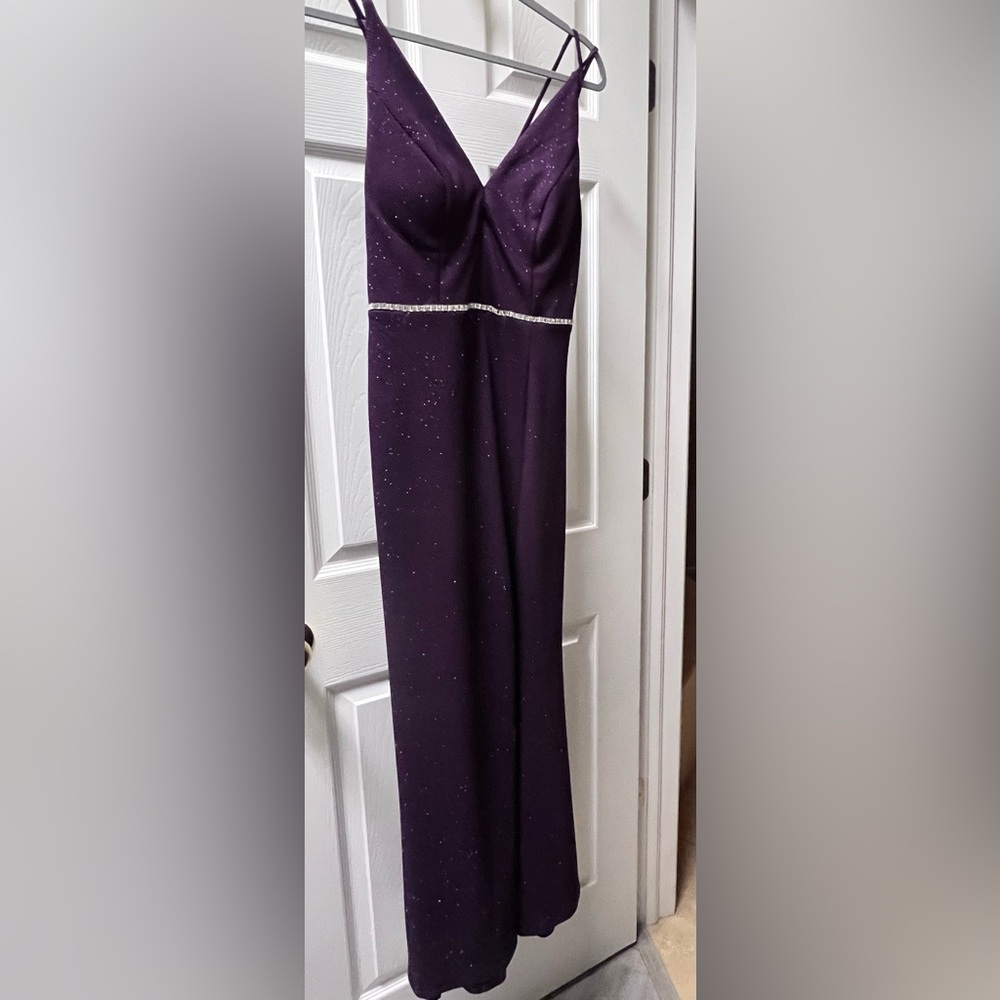 City Triangles Purple Maxi Dress with Beaded Waist